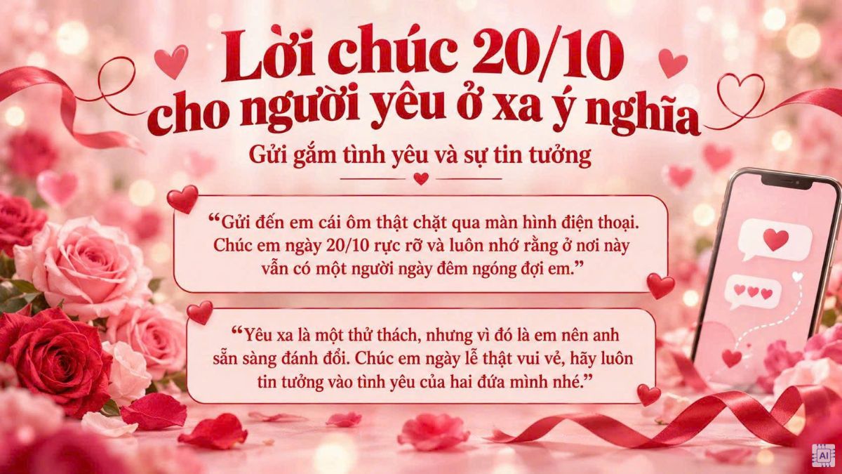 Câu chúc 20/10 hay cho người yêu ở xa