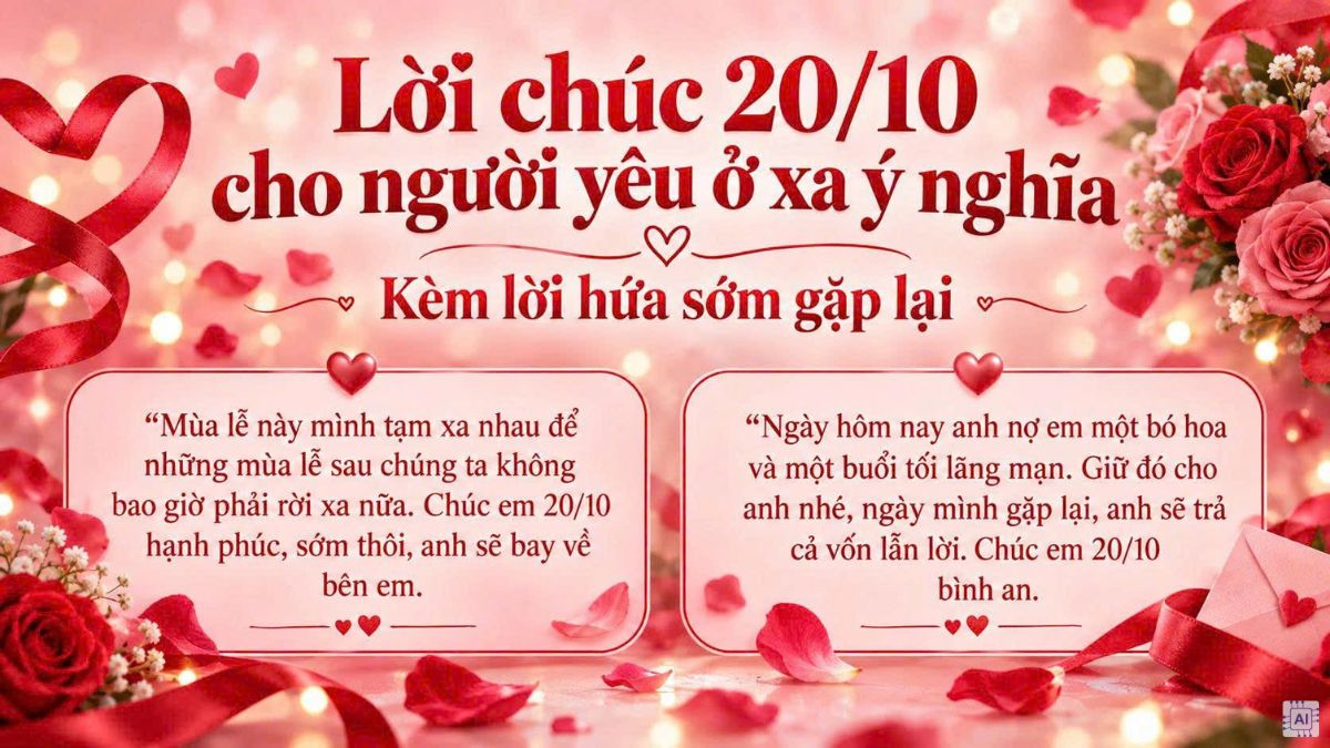 Câu chúc 20/10 hay cho người yêu ở xa