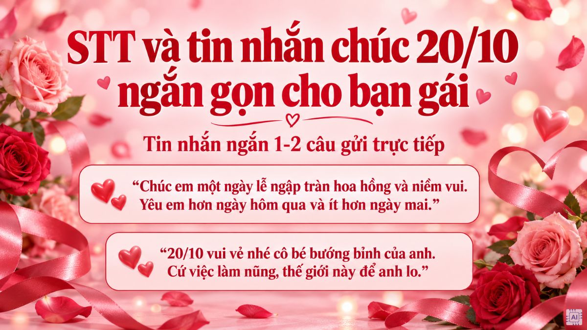 STT và tin nhắn chúc 20/10 hay cho người yêu