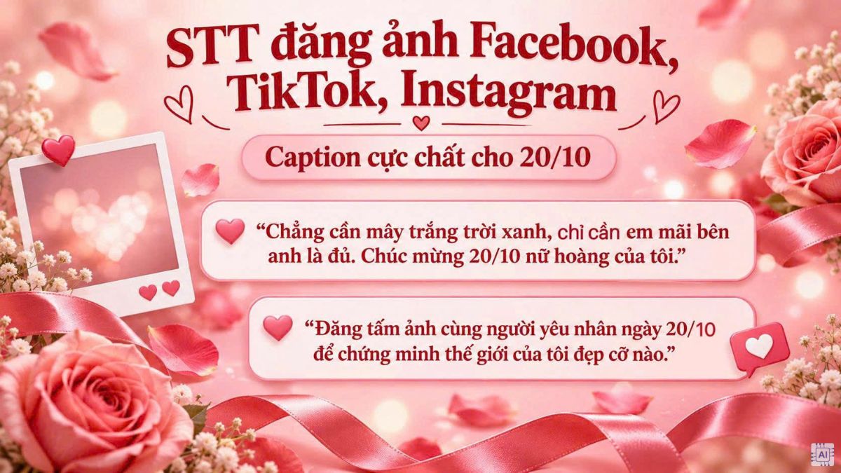 STT và tin nhắn chúc 20/10 hay cho người yêu