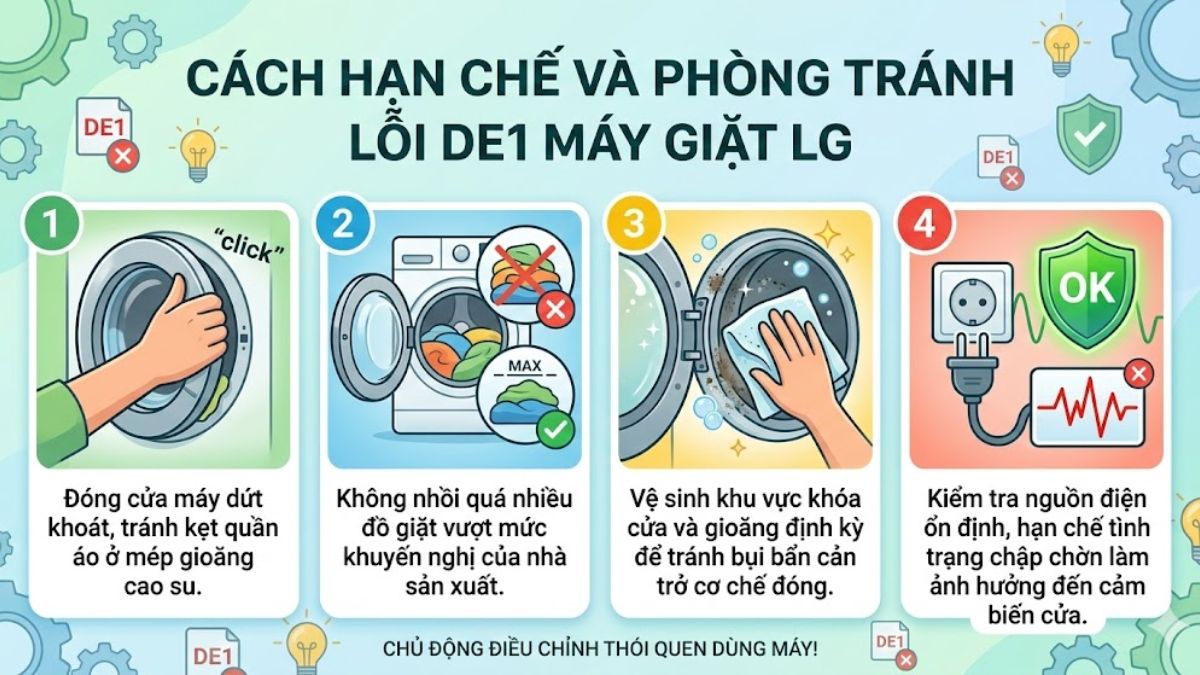 Cách hạn chế và phòng tránh lỗi DE1 máy giặt LG