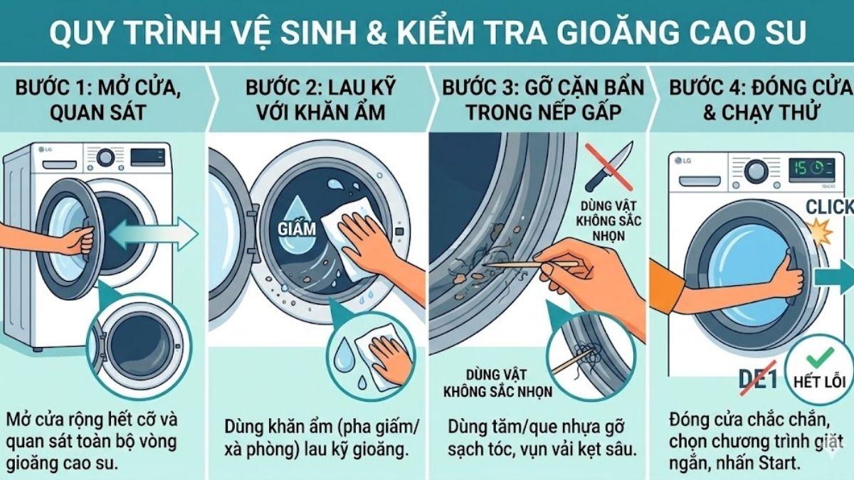 Cách kiểm tra và khắc phục lỗi DE1 máy giặt LG tại nhà