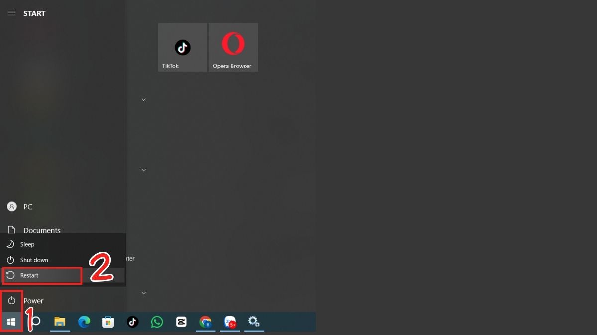 Khắc phục lỗi màn hình đen Win 10: Khởi động máy ở chế độ Safe Mode bước 1