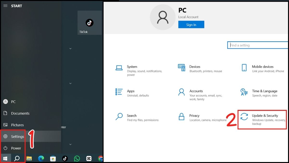 Khắc phục lỗi màn hình đen Win 10: Cài đặt lại Windows 10 bước 1