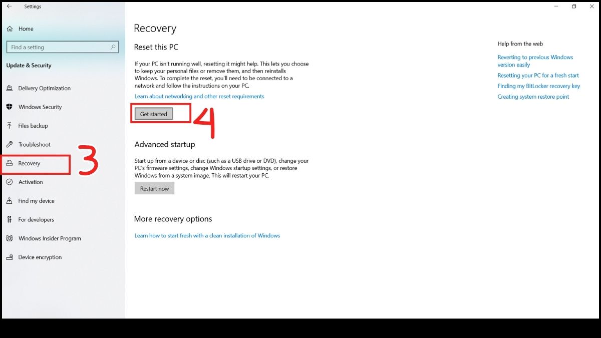 Khắc phục lỗi màn hình đen Win 10: Cài đặt lại Windows 10 bước 2