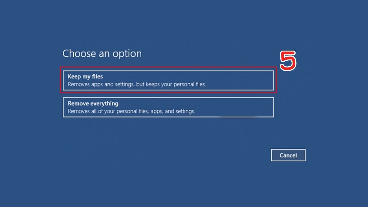 Khắc phục lỗi màn hình đen Win 10: Cài đặt lại Windows 10 bước 3