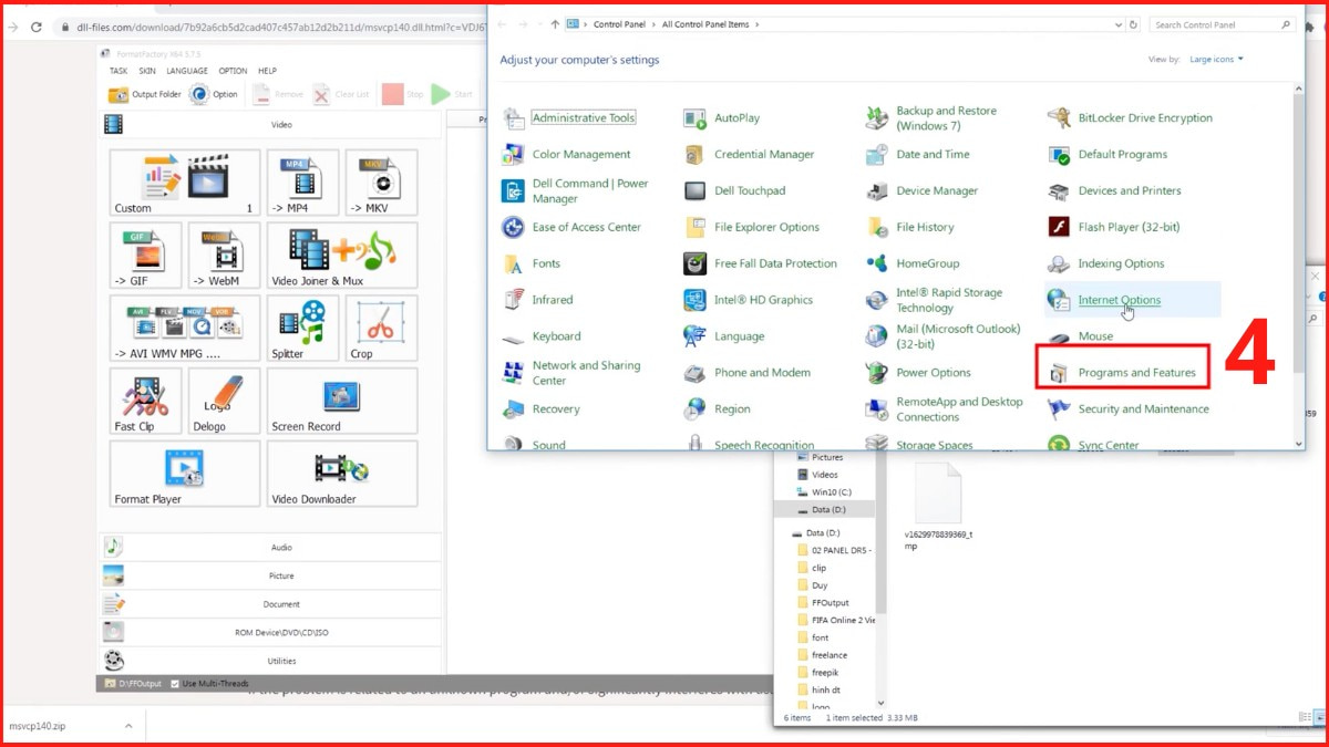 Khắc phục lỗi MSVCP140.dll: Cài lại phần mềm bước 2