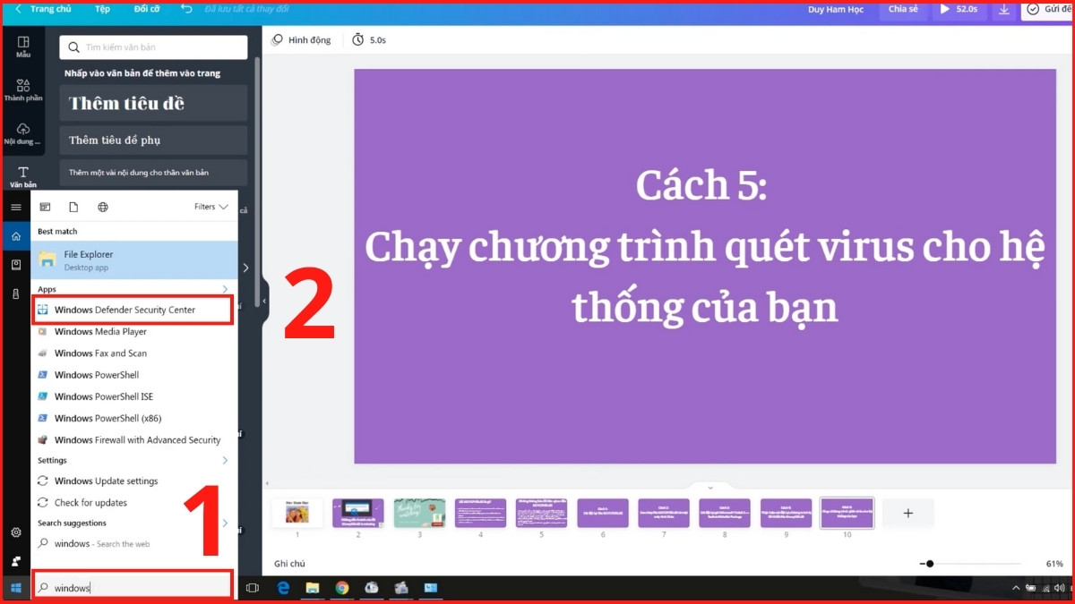 Khắc phục lỗi MSVCP140.dll: Quét virus bước 1