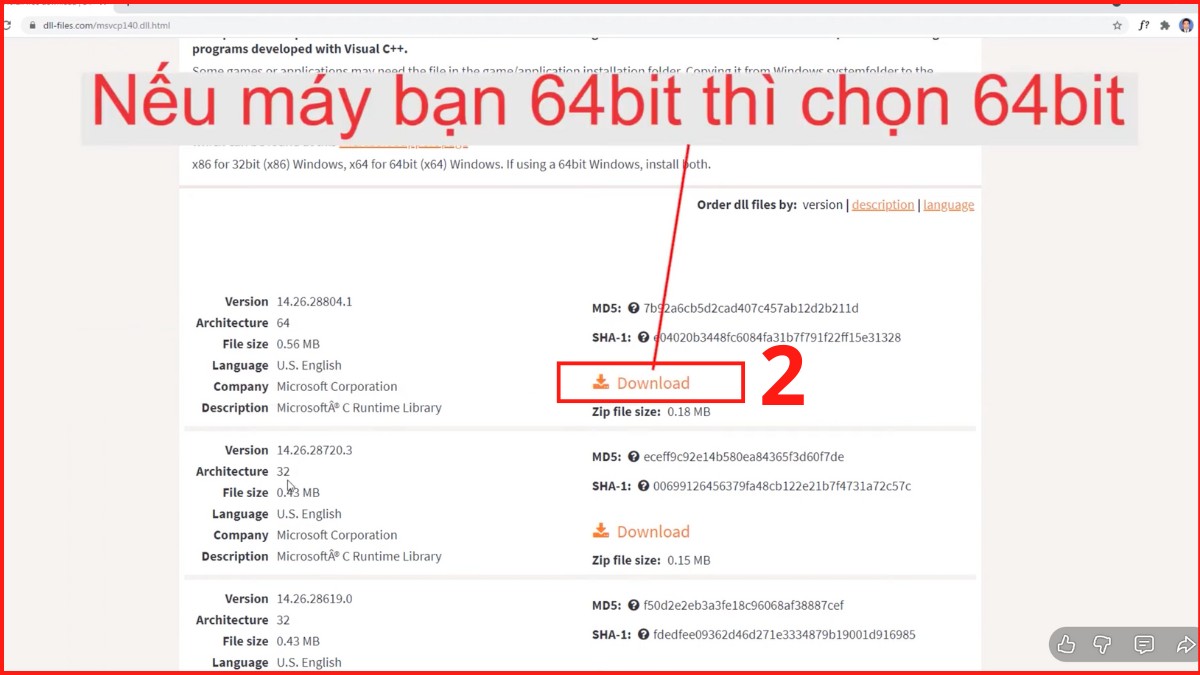 Khắc phục lỗi MSVCP140.dll: Cài file mới bước 2