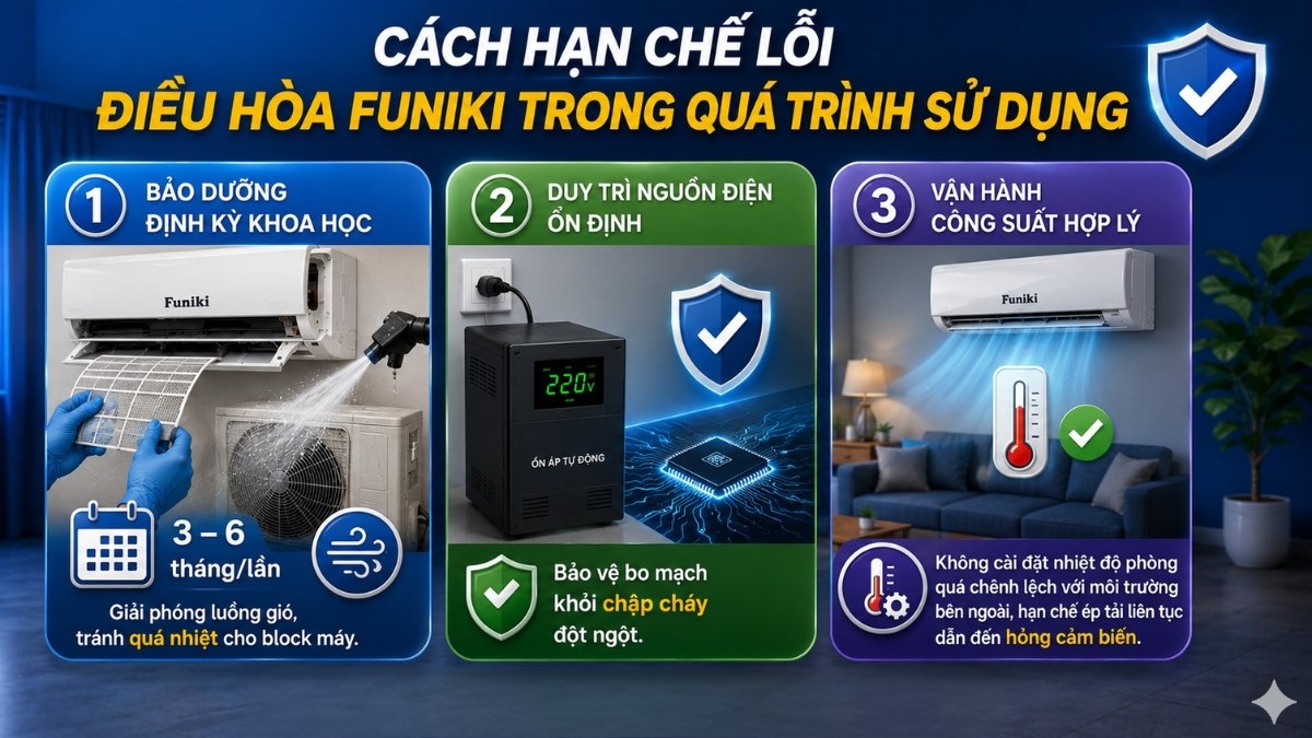 Cách hạn chế lỗi điều hòa Funiki trong quá trình sử dụng