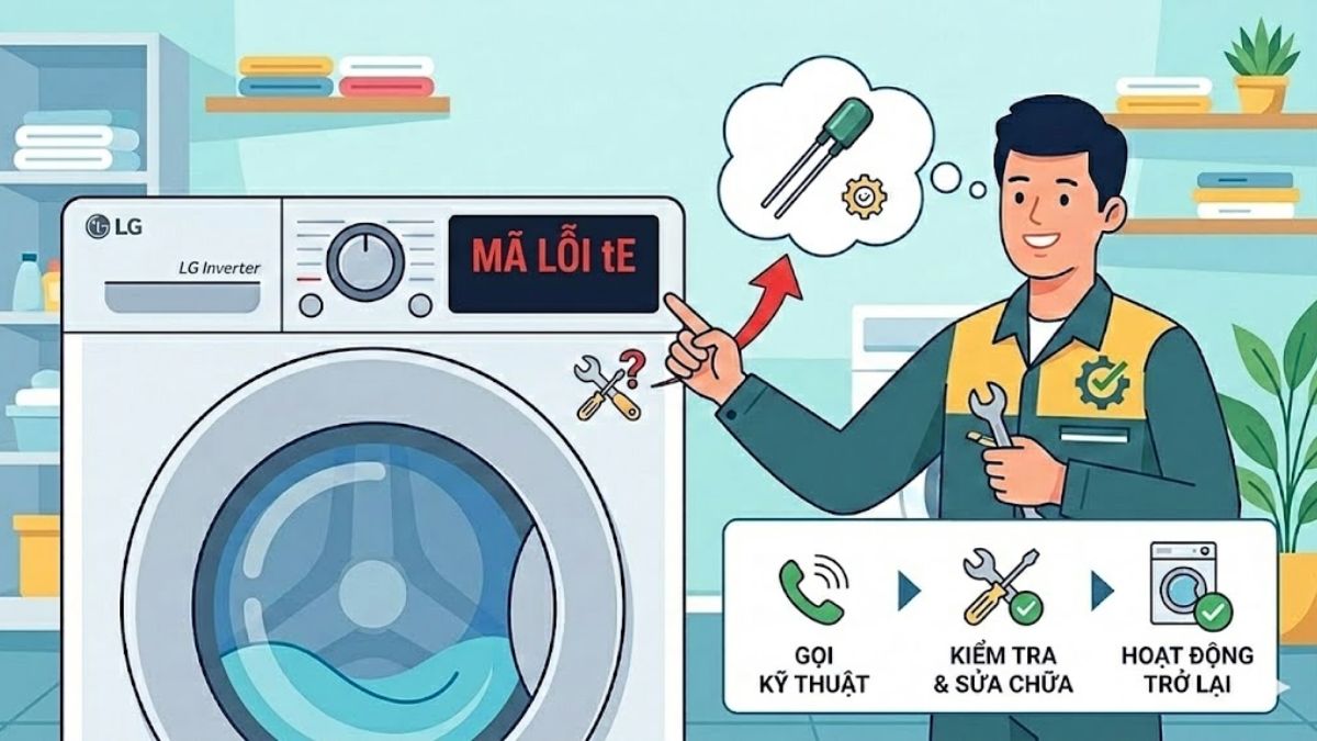 Các mã lỗi máy giặt LG liên quan đến phần cứng: tE