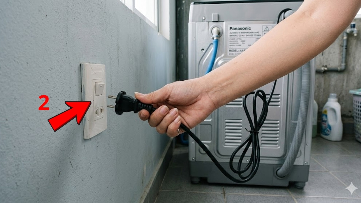 Reset máy giặt Panasonic khi mã lỗi U11 xuất hiện bước 1