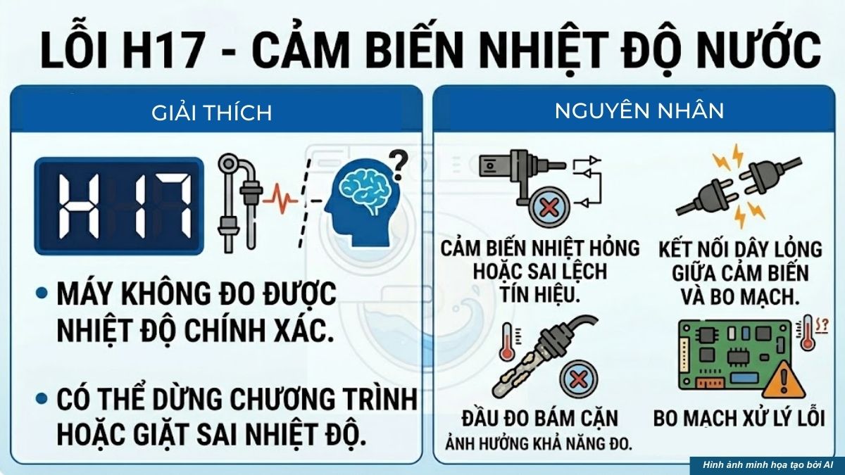 Mã lỗi kỹ thuật (lỗi H) trên máy giặt Panasonic