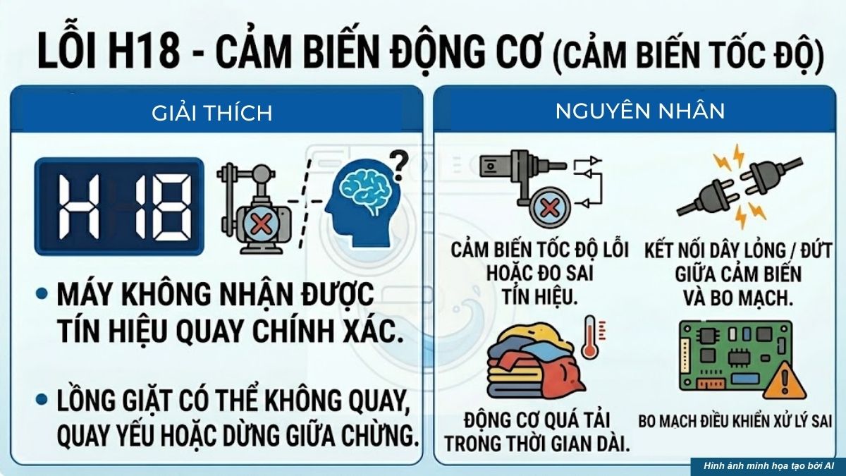 Mã lỗi kỹ thuật (lỗi H) trên máy giặt Panasonic