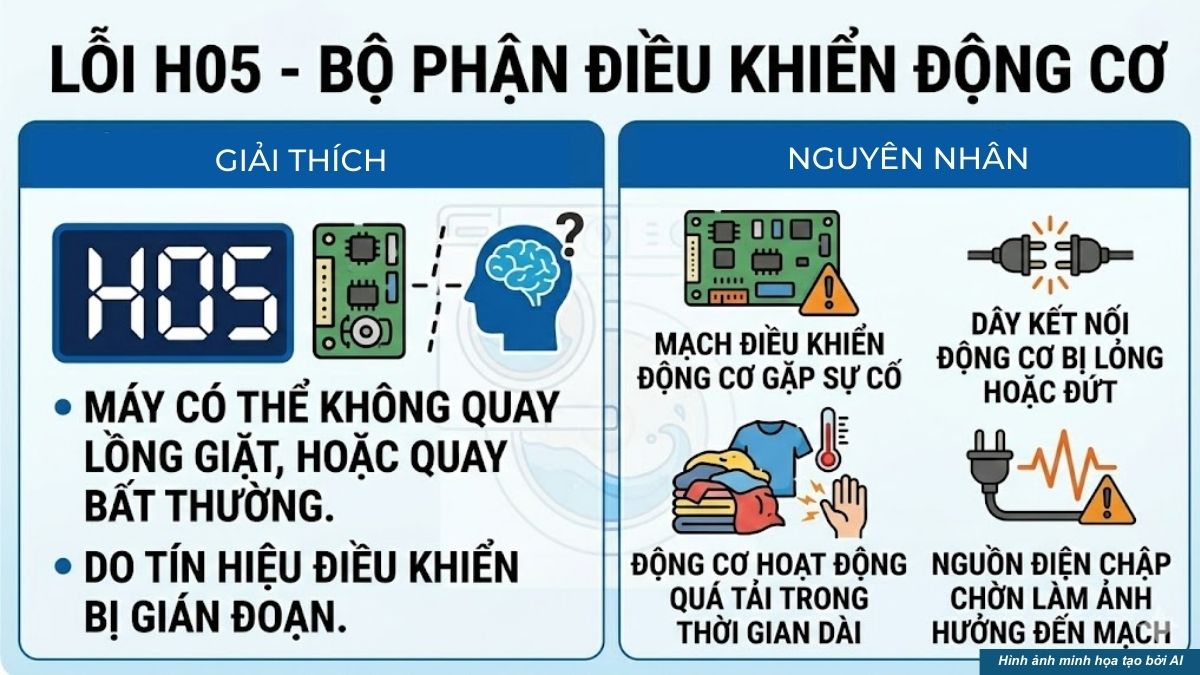 Mã lỗi kỹ thuật (lỗi H) trên máy giặt Panasonic