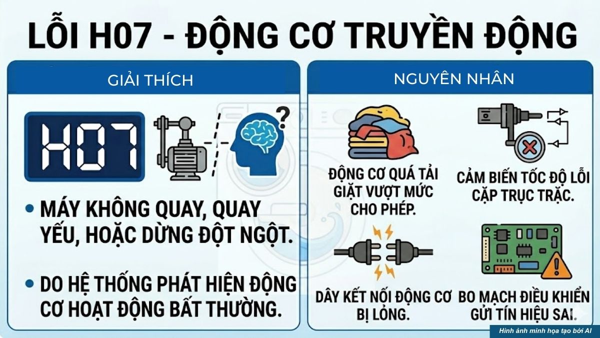 Mã lỗi kỹ thuật (lỗi H) trên máy giặt Panasonic