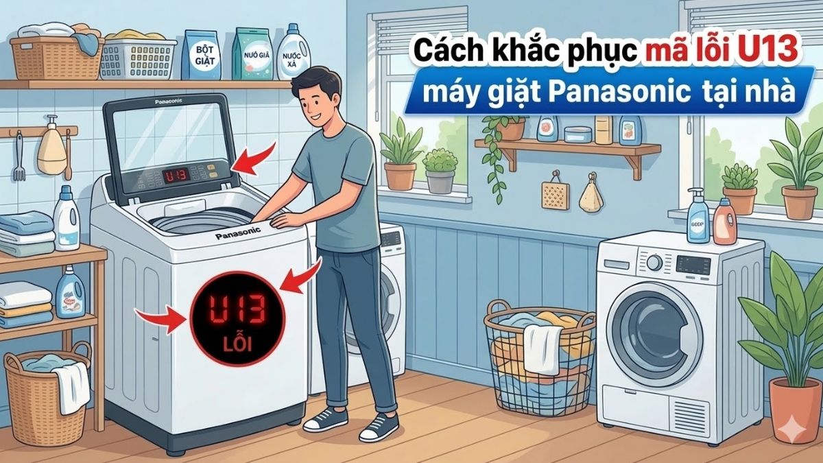 Cách khắc phục mã lỗi U13 máy giặt Panasonic tại nhà