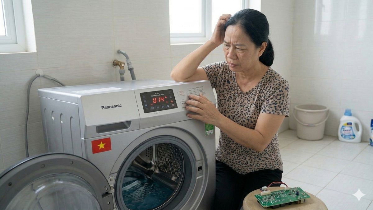 Nguyên nhân gây mã lỗi U14 máy giặt Panasonic: Hỏng bo mạch