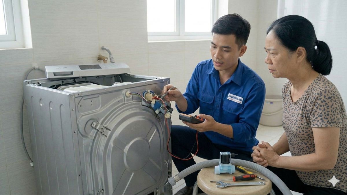 hắc phục mã lỗi U14 máy giặt Panasonic: Kiểm tra van cấp nước