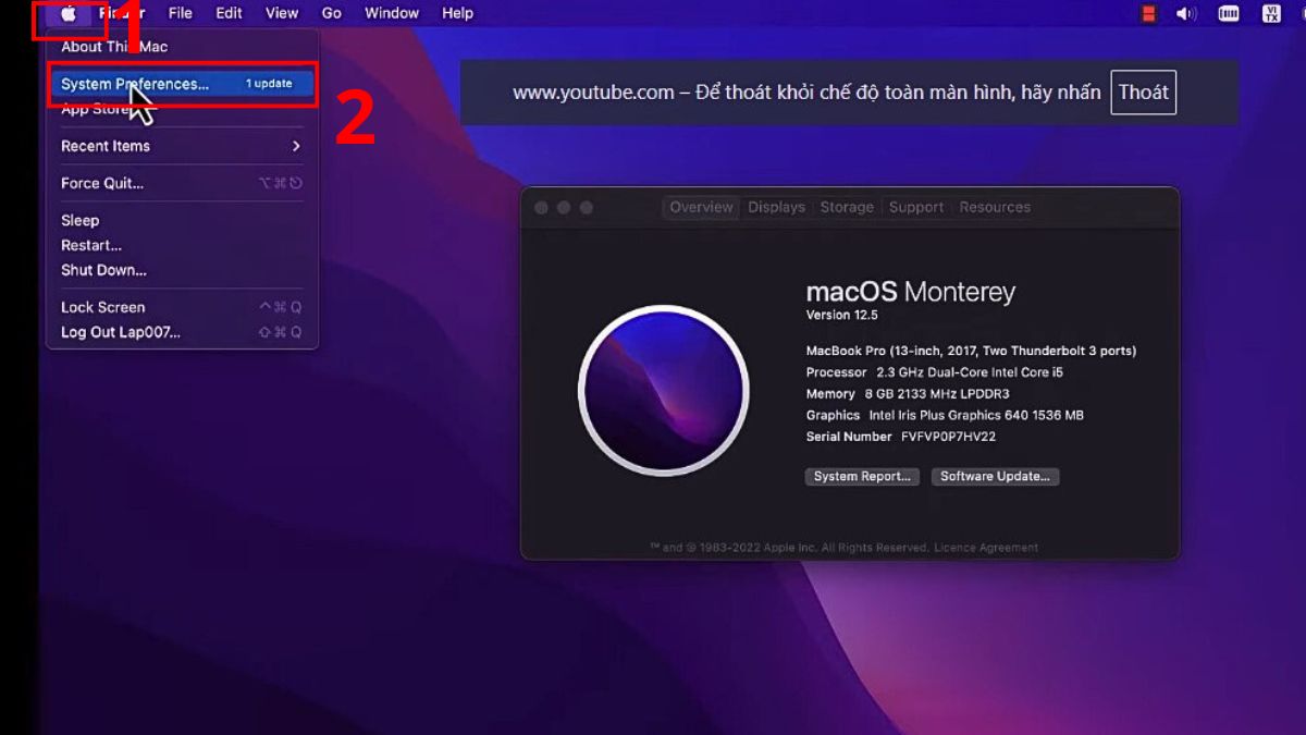 Hẹn giờ Sleep hoặc Shut Down trên macOS Monterey bước 1