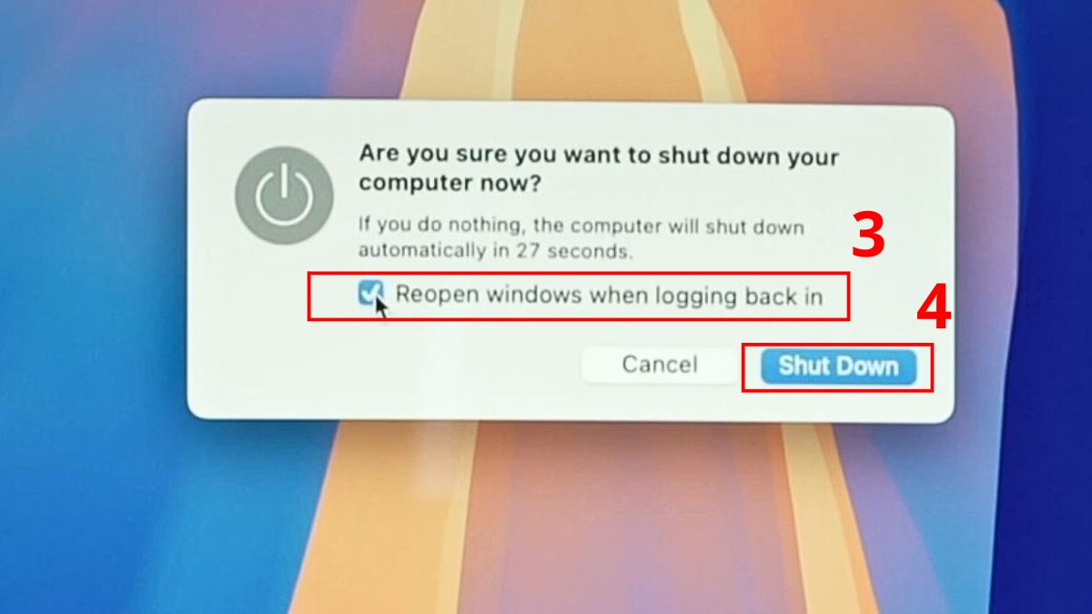 Cách tắt MacBook đúng chuẩn bước 3