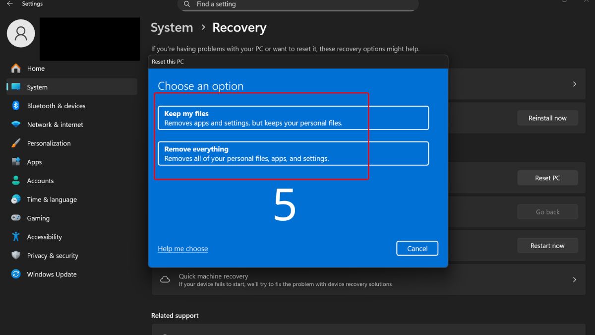 Sửa màn hình laptop bị sọc ngang nhấp nháy: Cài lại Win bước 4