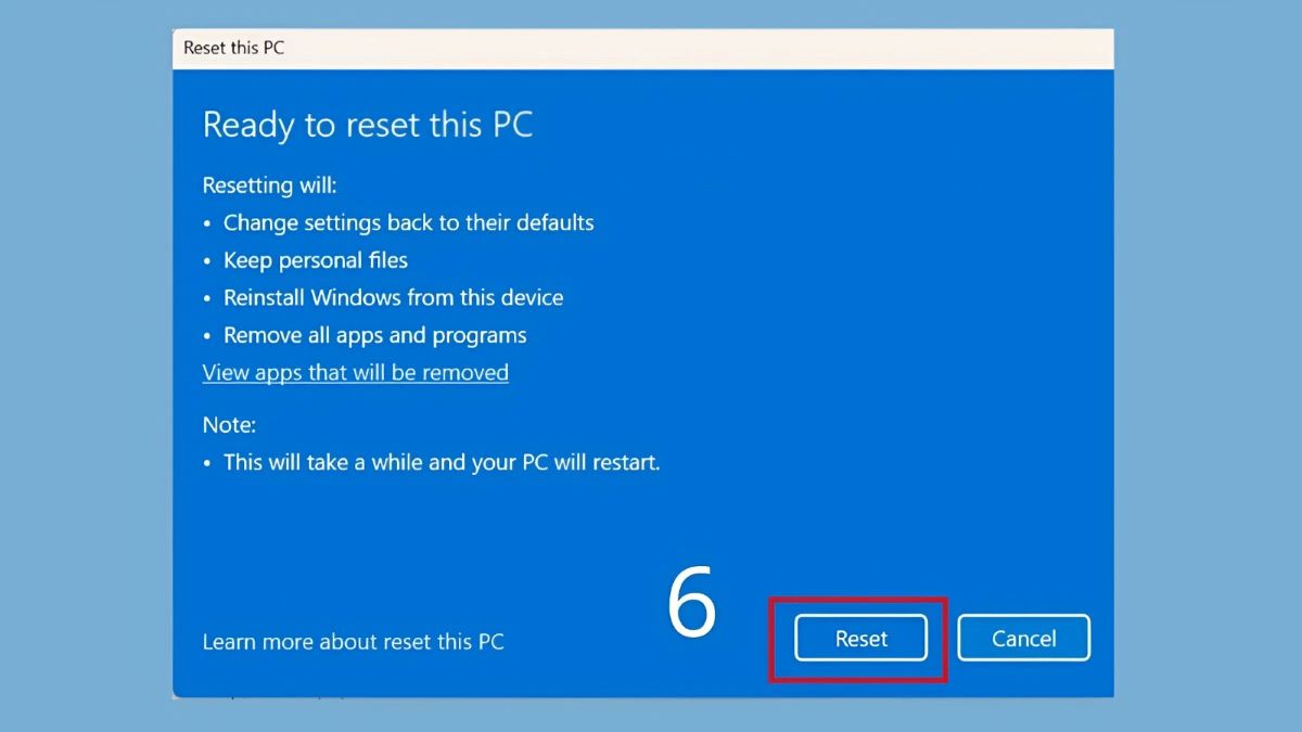 Sửa màn hình laptop bị sọc ngang nhấp nháy: Cài lại Win bước 5