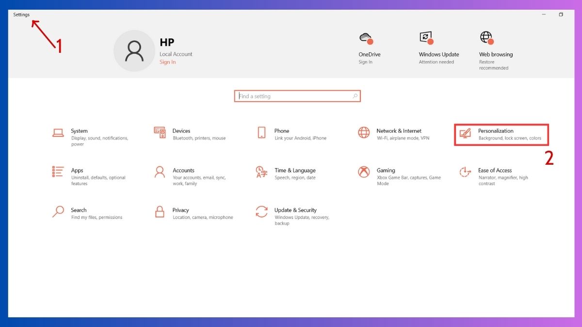 Cài đặt trình bảo vệ màn hình máy tính bị đốm sáng bước 1