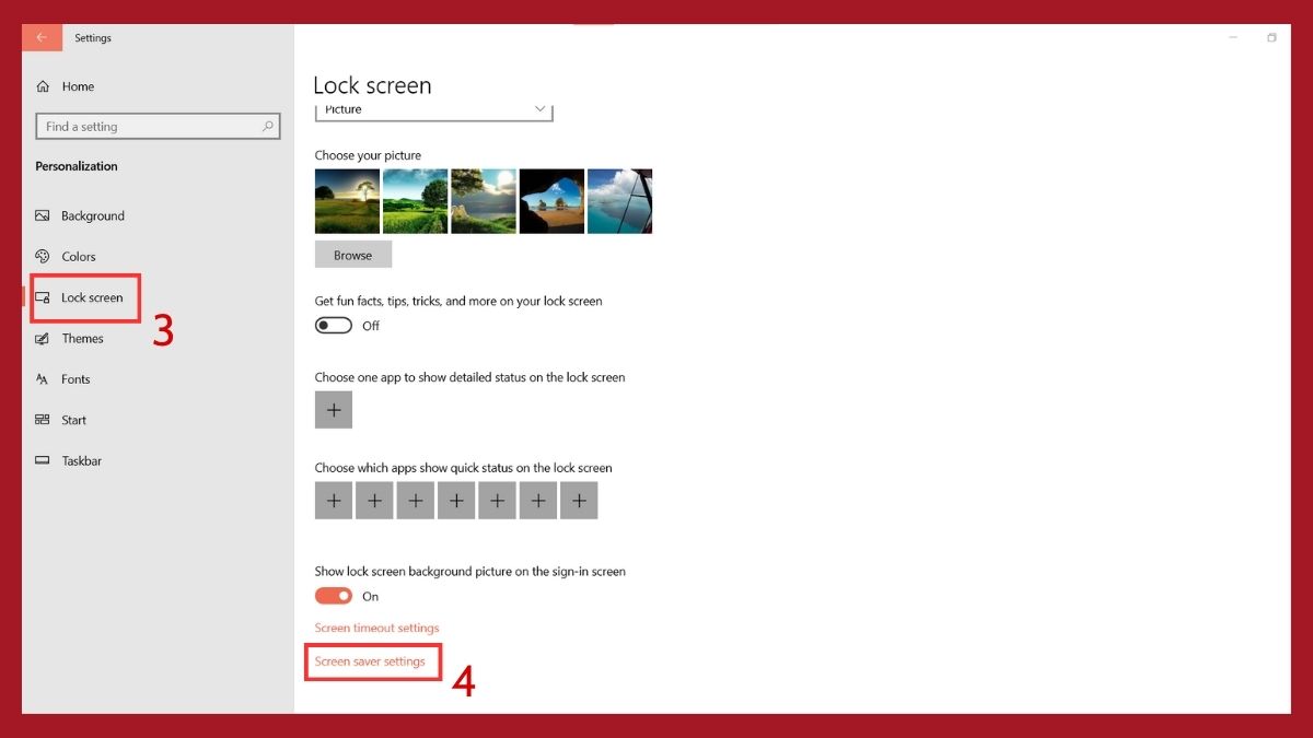 Cài đặt trình bảo vệ màn hình máy tính bị đốm sáng bước 1b
