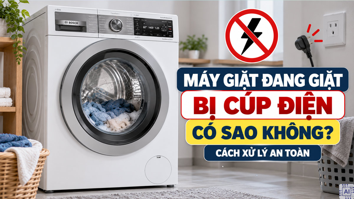 Máy giặt đang giặt bị cúp điện có sao không? Cách xử lý an toàn