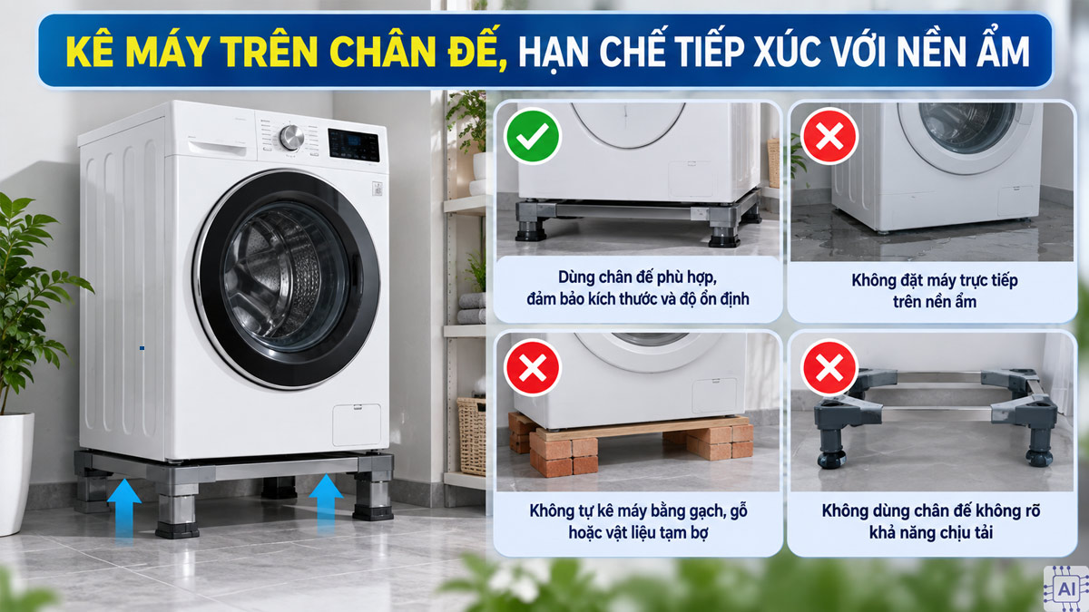 Cách bảo quản máy giặt khi để ngoài trời