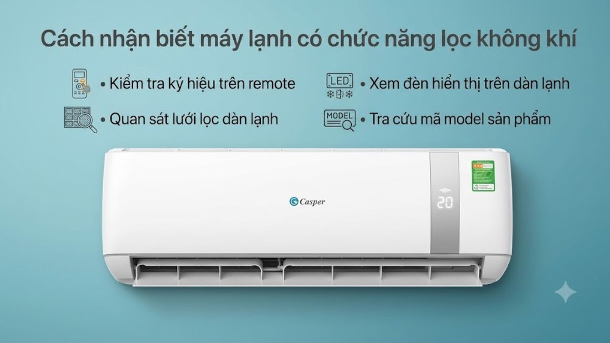 Cách nhận biết máy lạnh có chức năng lọc không khí