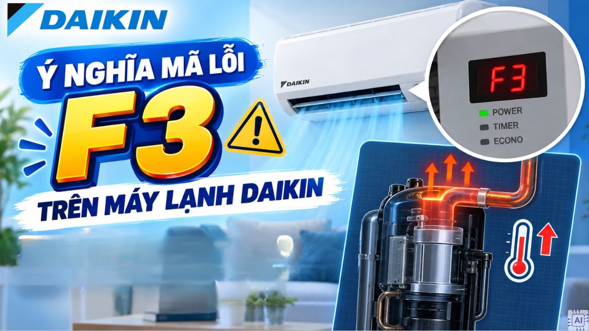 Ý nghĩa mã lỗi F3 trên máy lạnh Daikin