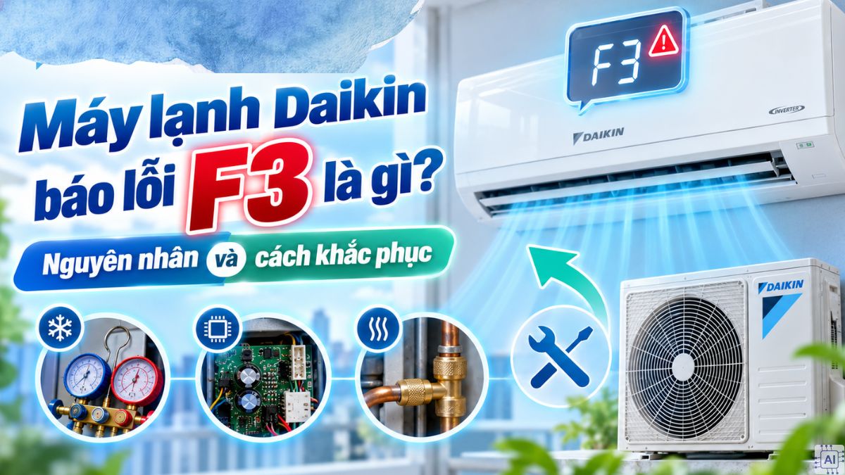 Máy lạnh Daikin báo lỗi F3 là gì? Nguyên nhân và cách khắc phục