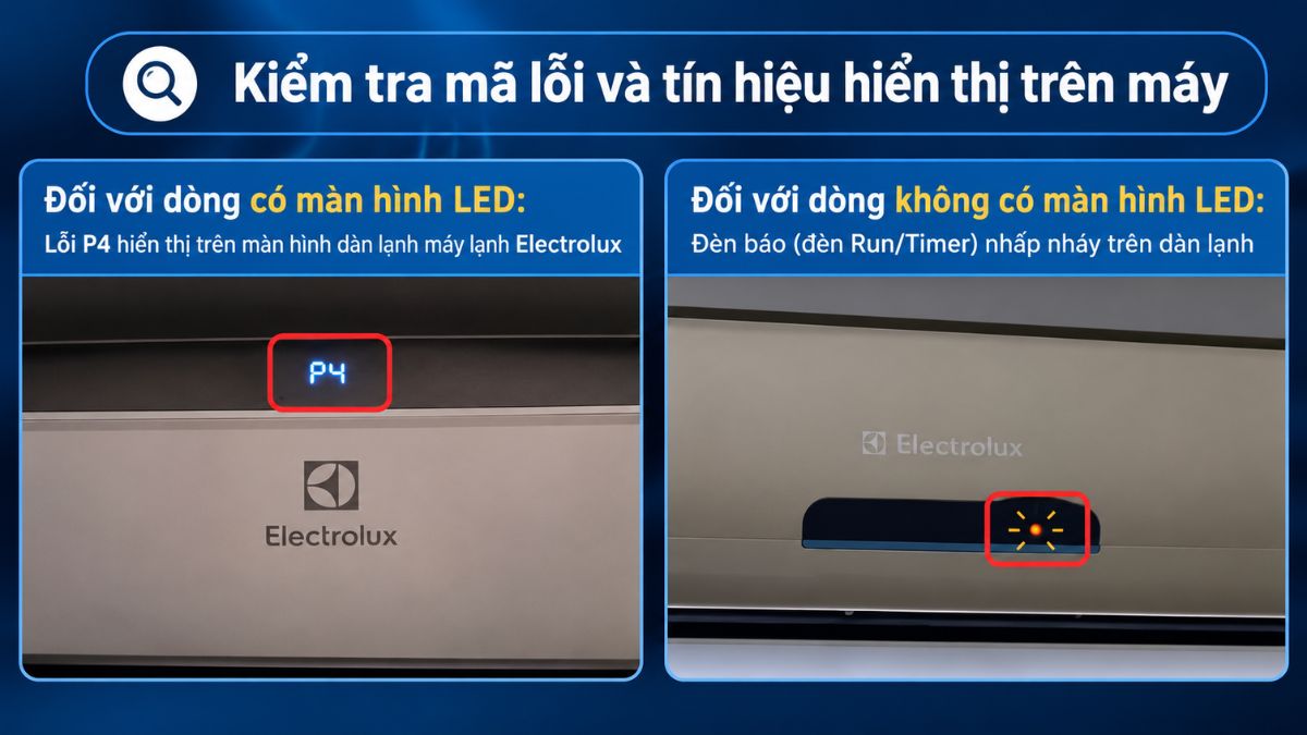 Cách kiểm tra máy lạnh Electrolux báo lỗi P4