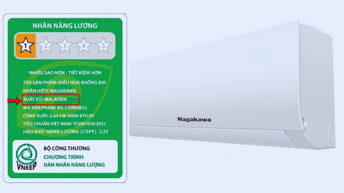 Cách kiểm tra xuất xứ máy lạnh Nagakawa theo từng model