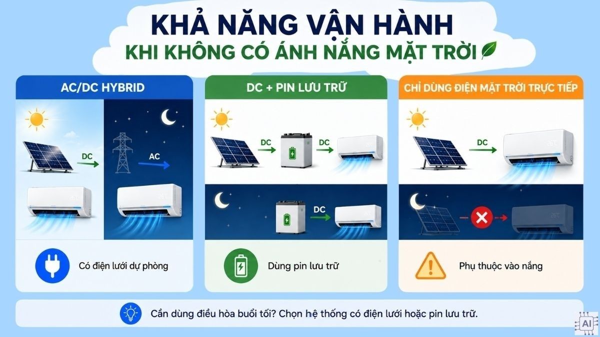 Khả năng vận hành khi không có ánh nắng mặt trời