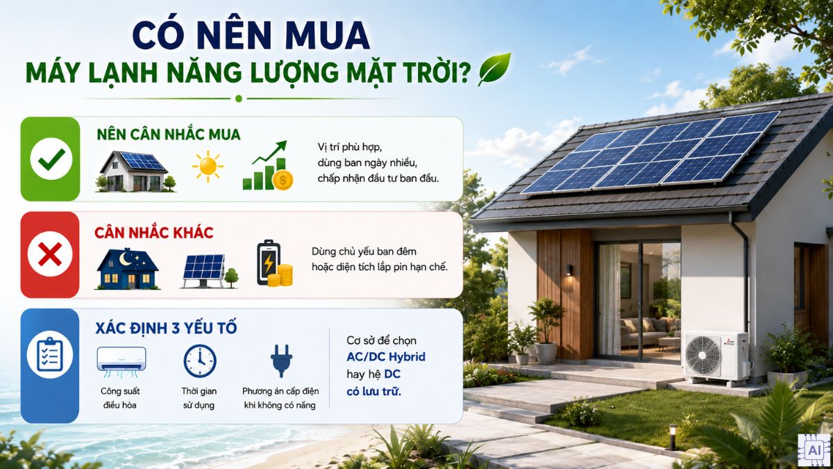 Có nên mua máy lạnh năng lượng mặt trời không?
