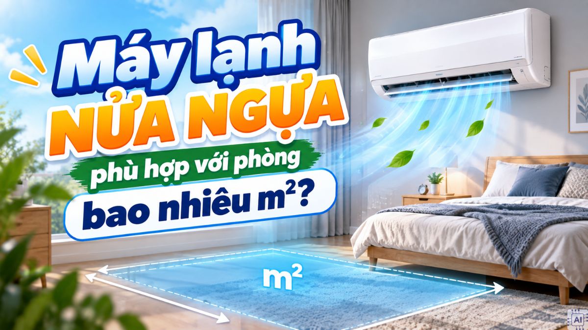 Máy lạnh nửa ngựa phù hợp với phòng bao nhiêu m²?