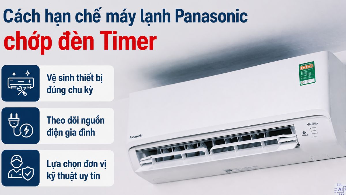 Cách hạn chế máy lạnh Panasonic chớp đèn Timer