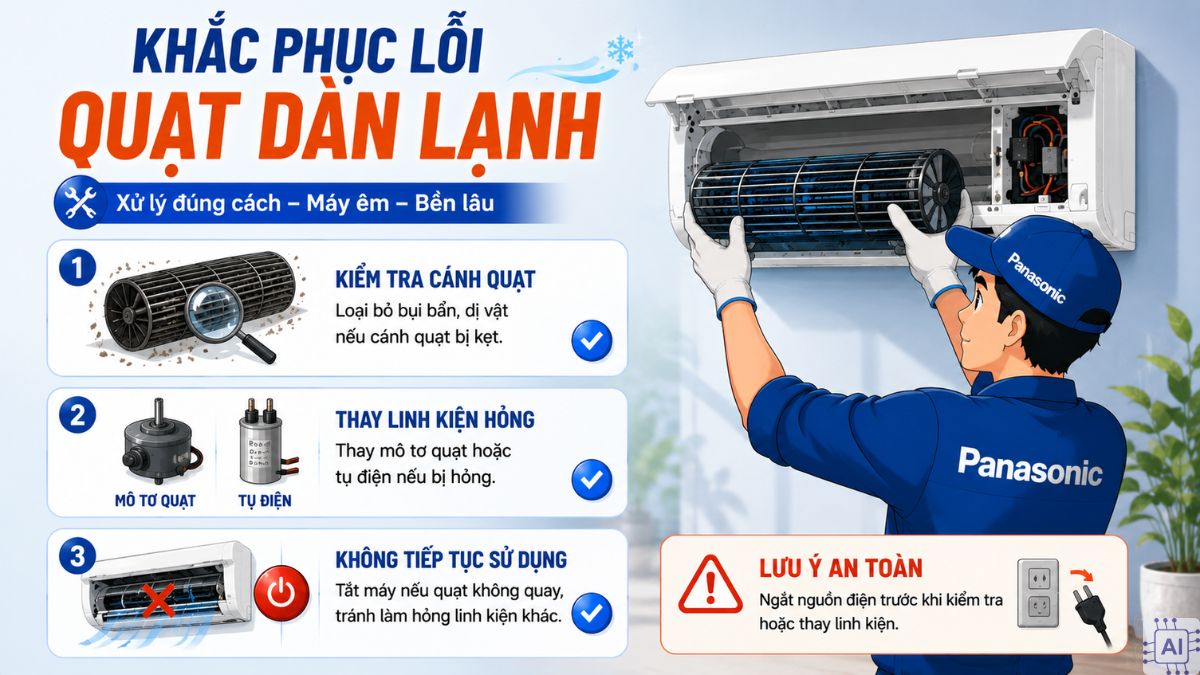 Cách khắc phục máy lạnh Panasonic chớp đèn đỏ