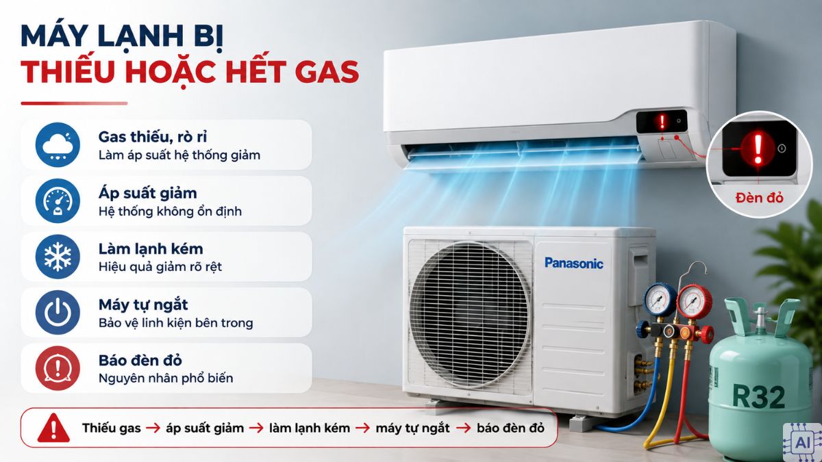Các nguyên nhân khiến máy lạnh Panasonic chớp đèn đỏ