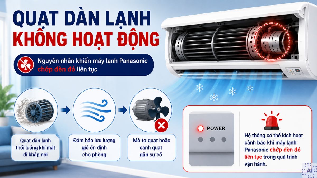 Các nguyên nhân khiến máy lạnh Panasonic chớp đèn đỏ