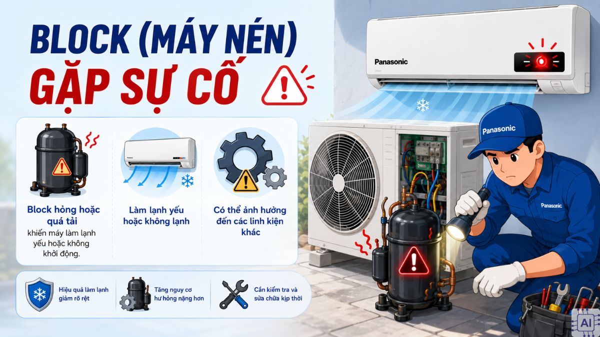 Các nguyên nhân khiến máy lạnh Panasonic chớp đèn đỏ