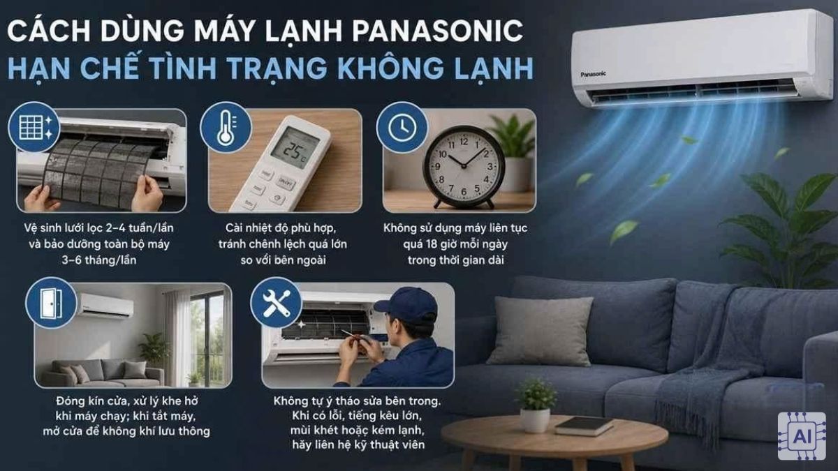 Cách dùng máy lạnh Panasonic hạn chế tình trạng không lạnh