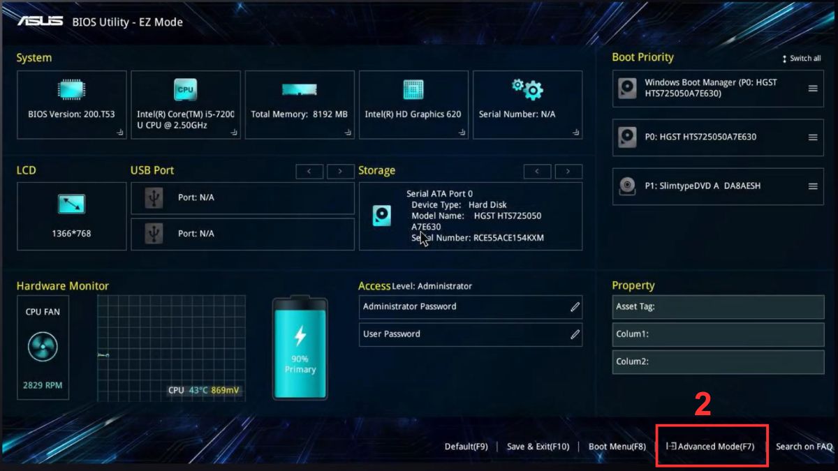 Xem Model máy thông qua BIOS