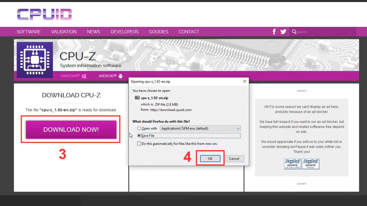 Xem model bằng phần mềm CPU-Z