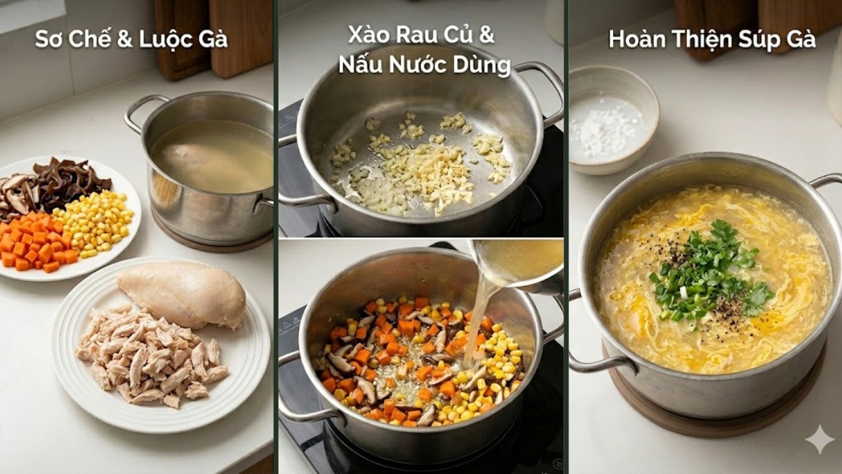 Các món súp ngon từ gà