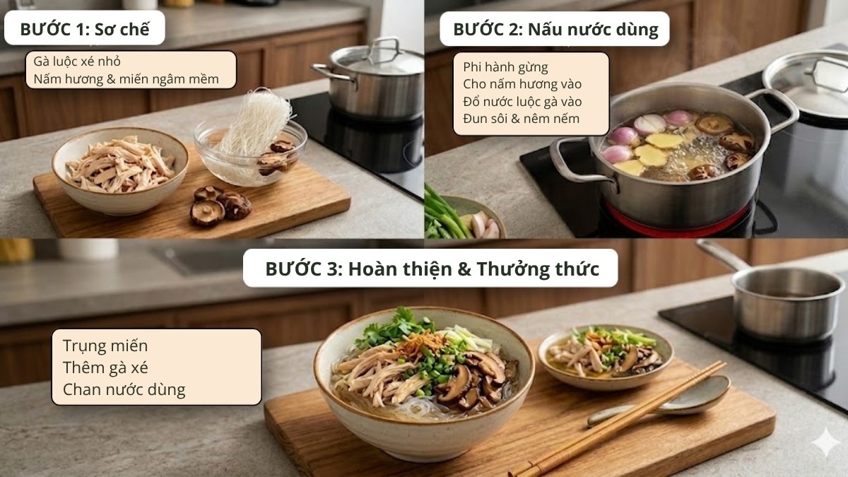 Các món sợi ngon từ gà đổi vị
