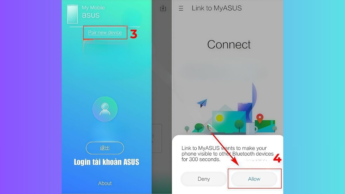 Cách liên kết MyASUS trên điện thoại với laptop bước 2